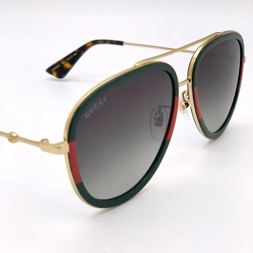 GUCCI unisex GG0062s 003 Gold Green Sunglasses